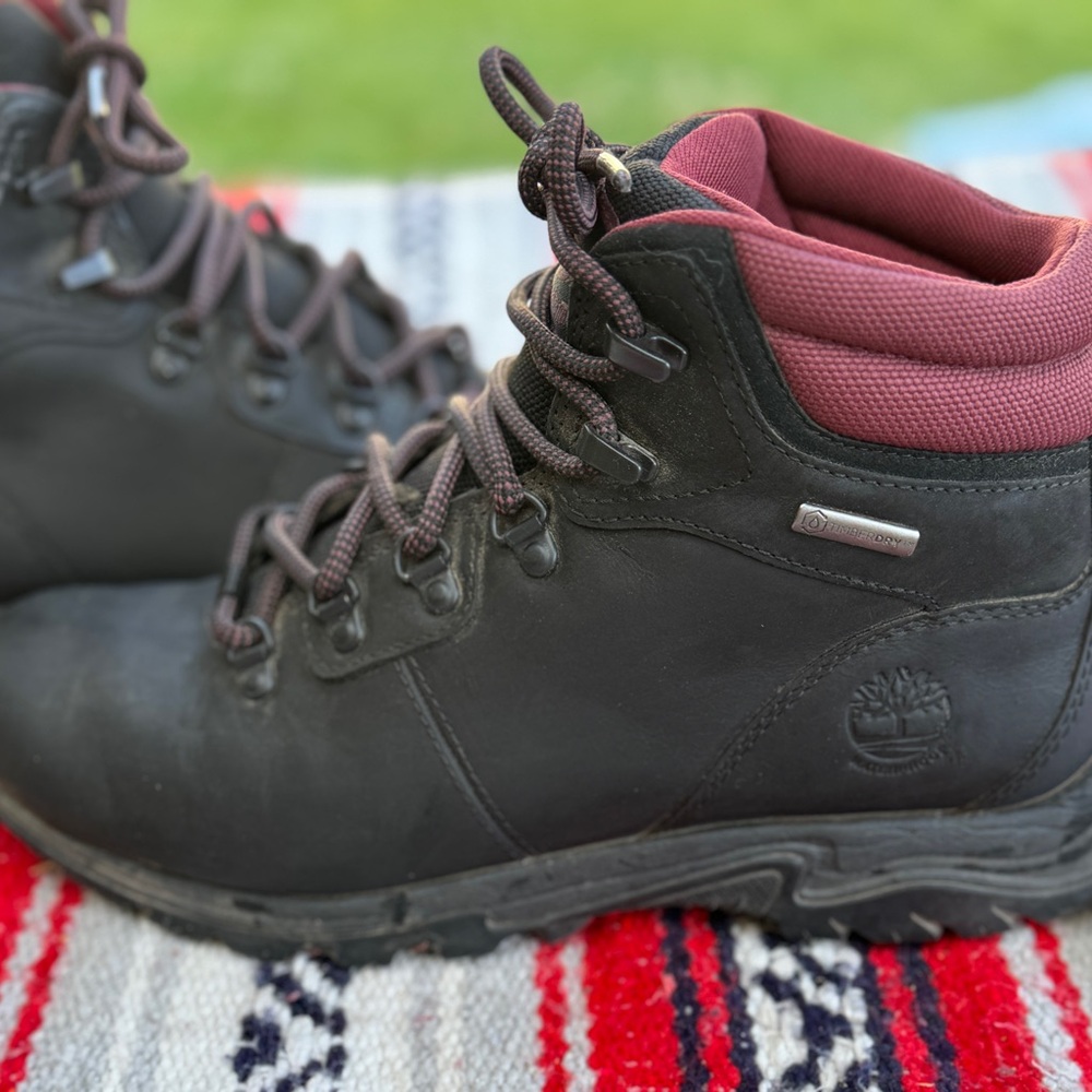 Timberland Black and Red Outdoor Hiking Boots